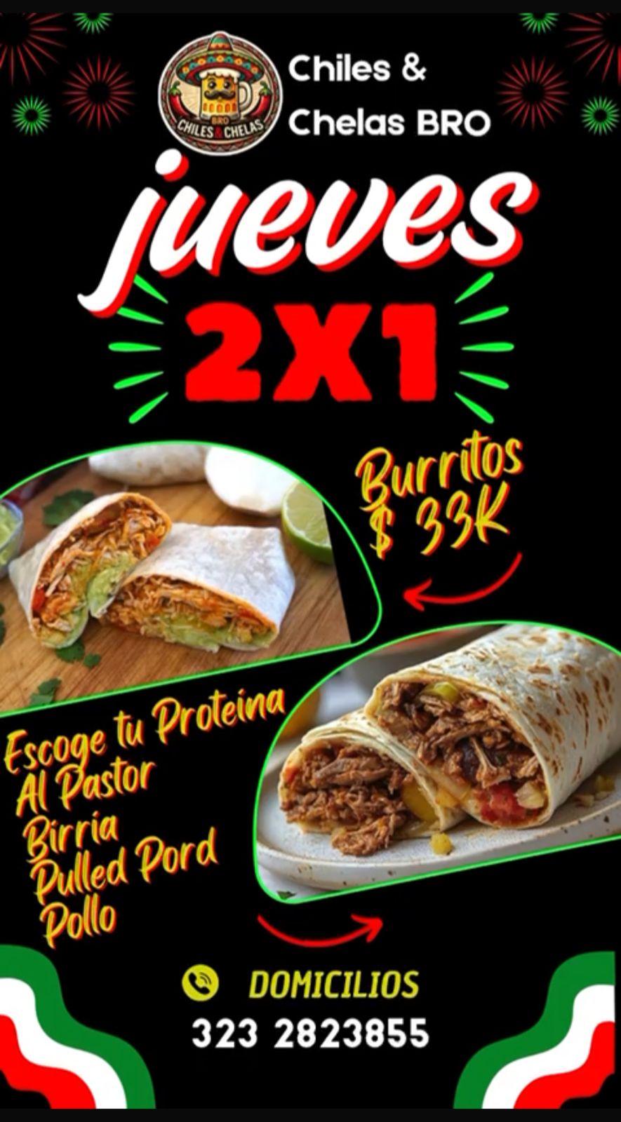 BURRITOS 2X1
